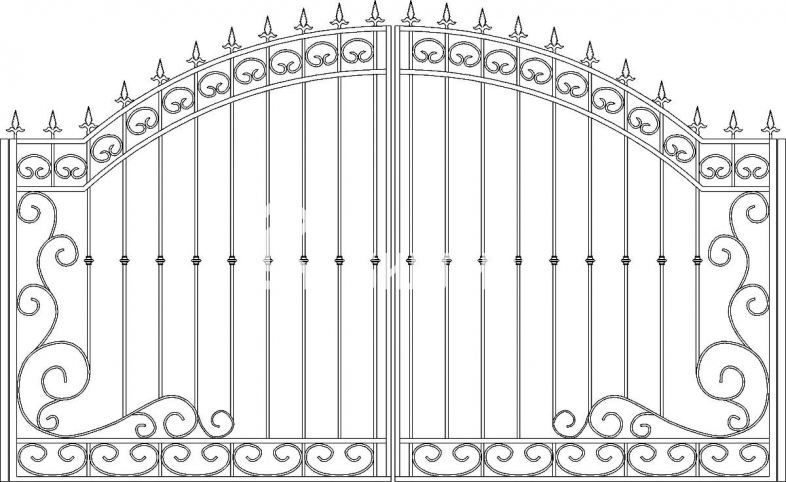 Ворота кованые №5 (без обшивки)