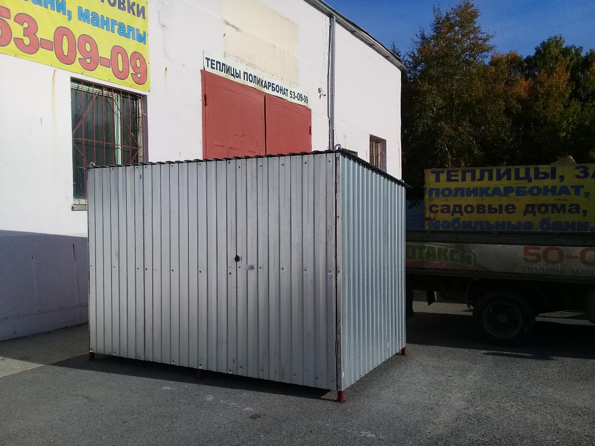 Хозблок металлический ширина 1,2 м,  с профнастилом (цинк)
