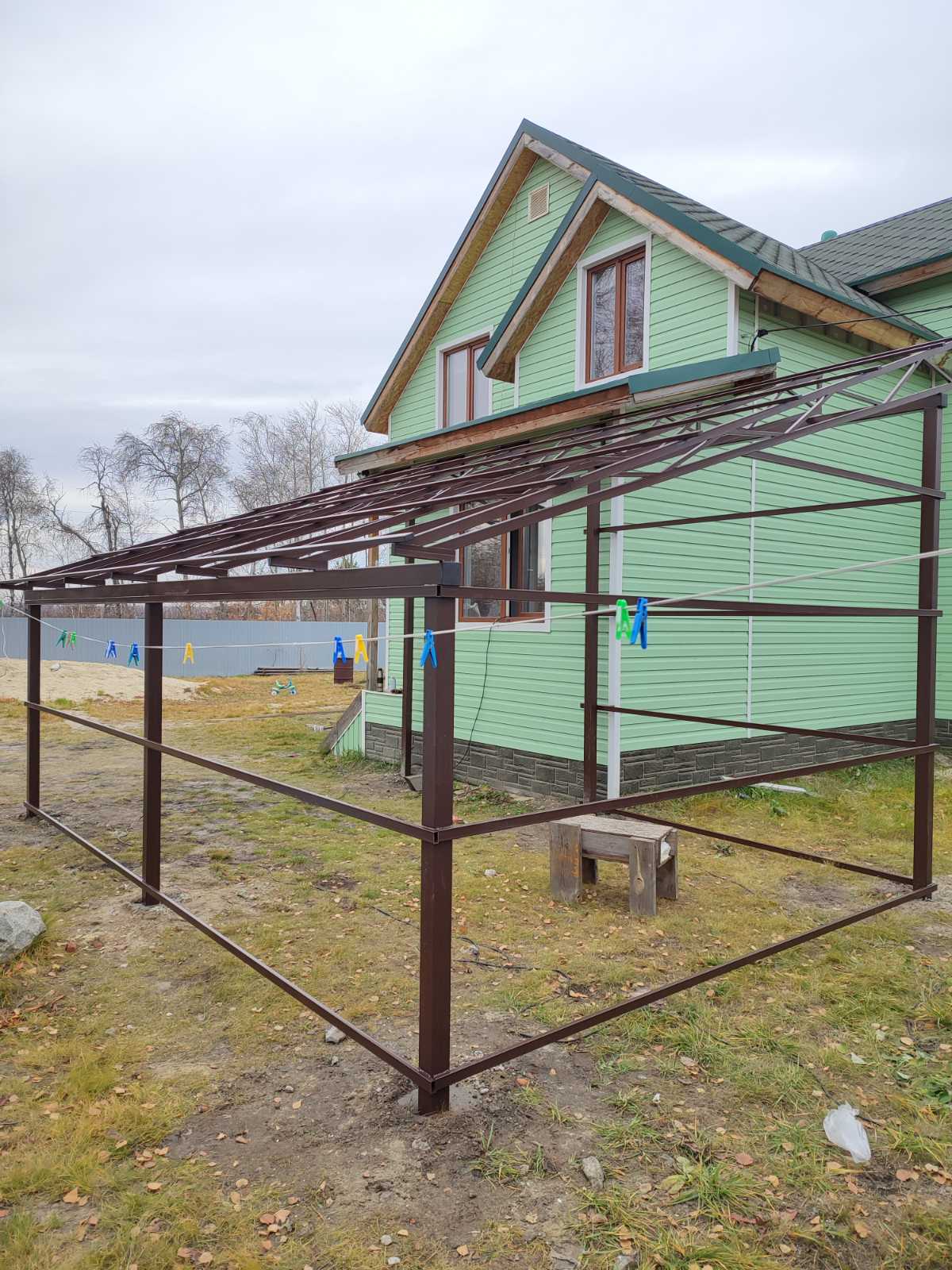 Навес №5 ширина 3,6 - 4,5 м 