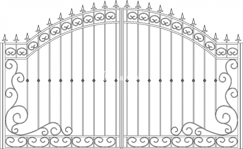 Ворота кованые №5 (без обшивки)